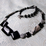 black grey gemstone jewellery necklace