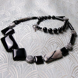 grey black handmade necklace