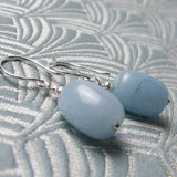 short drop blue earrings semi9-precious jade