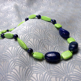 long green necklace, long semi-precious stone necklace, long chunky statement necklace