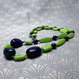 long green blue semi-precious necklace