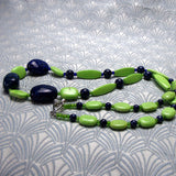 long semi-precious stone handmade necklace