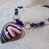 heart shaped agate necklace with pendant