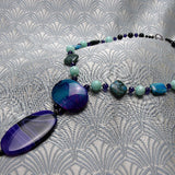 blue purple statement necklace uk