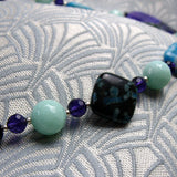 detail for blue and purple necklace
