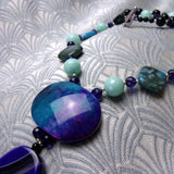 detail for blue purple handmade necklace