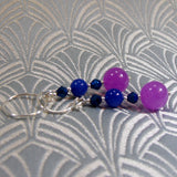 purple blue semi-precious stone earrings