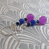 purple blue semi-precious earrings handmade uk