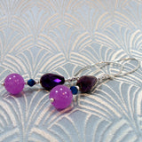 long drop purple gemstone earrings uk