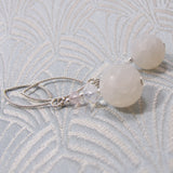 unique earrings white agate