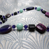 Semi-precious stone pendant necklace, gemstone pendant necklace A228