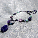 Semi-precious stone pendant necklace, gemstone pendant necklace A228