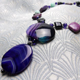 purple chunky necklace, semi-precious necklace, chunky handmade necklace