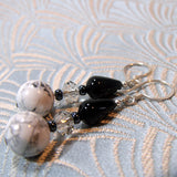 white howlite semi-precious stone earrings uk