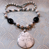 white howlite necklace with pendant