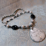 pendant necklace handmade white howlite