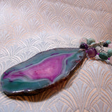large peacock agate pendant