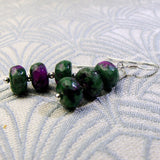 Semi-precious short drop earrings UK, short semi-precious stone earrings, green handmade earrings A224