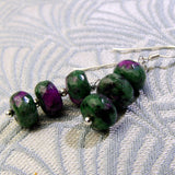 Semi-precious short drop earrings UK, short semi-precious stone earrings, green handmade earrings A224