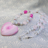 pink agate gemstone necklace