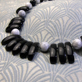 handmade black gemstone necklace