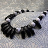 black white handcrafted necklace