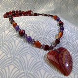heart gemstone pendant necklace,