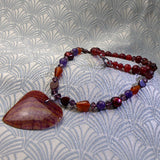 unique agate heart pendant necklace design