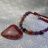unique agate heart necklace with a pendant