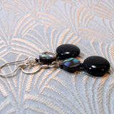 blue goldstone semi-precious earrings