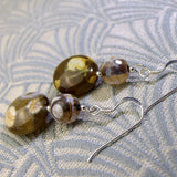 handmade jasper brown gemstone earrings uk