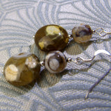 unique brown jasper semi-precious earrings