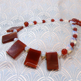 unusual handcrafted carnelian semi-precious stone necklace