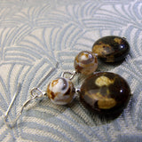 unique handmade jasper earrings brown colour