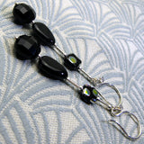 black onyx earrings with sterling silver