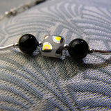 black onyx & sterling silver beads