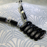 unique black necklace with black onyx beads