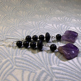 long purple gemstone statement earring design