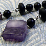 handmade long purple amethyst gemstone beads