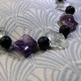 purple gemstone necklace handmade amethyst
