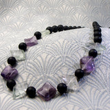 purple semi-precious gemstone necklace, purple amethyst necklace