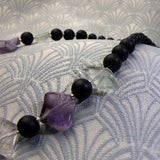 handmade amethyst necklace with purple gemstone beads
