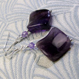 purple amethyst gemstone earring design