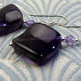 purple amethyst gemstone earrings