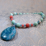 semi-precious stone necklace with pendant