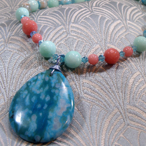 semi-precious handmade jewellery sale, sale necklace A21