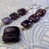 purple gemstone earrings handmade amethyst