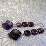 long drop purple amethyst gemstone earrings uk