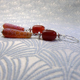 long drop agate gemstone earring design
