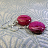 pink jasper earrings semi-precious gemstone jewellery